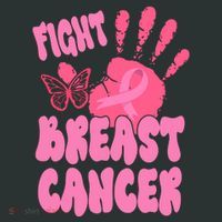Fight Breast Cancer Handprint Ribbon Baby Bodysuit thumb 2