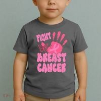 Fight Breast Cancer Handprint Ribbon Toddler T-Shirt thumb 2