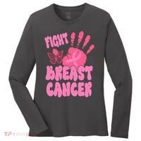 Fight Breast Cancer Handprint Ribbon Women's Long Sleeve Shirt thumb 0