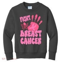 Fight Breast Cancer Handprint Ribbon Kids Sweatshirt thumb 0