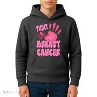 Fight Breast Cancer Handprint Ribbon Kids Hoodie thumb 4