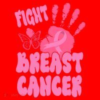 Fight Breast Cancer Handprint Ribbon Santa Hat thumb 1