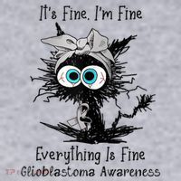 Funny Black Cat Its Fine IM Fine Glioblastoma Awareness Women's Sweatshirt thumb 2