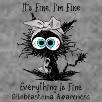 Funny Black Cat Its Fine IM Fine Glioblastoma Awareness Toddler Hoodie thumb 2
