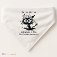Funny Black Cat Its Fine IM Fine Glioblastoma Awareness USA-Made Doggie Bandana thumb 0