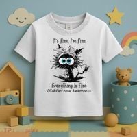 Funny Black Cat Its Fine IM Fine Glioblastoma Awareness Toddler T-Shirt thumb 3