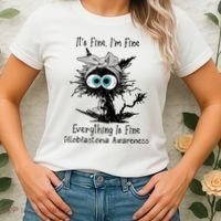 Funny Black Cat Its Fine IM Fine Glioblastoma Awareness Women's T-Shirt thumb 2