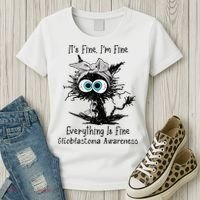 Funny Black Cat Its Fine IM Fine Glioblastoma Awareness Women's T-Shirt thumb 3