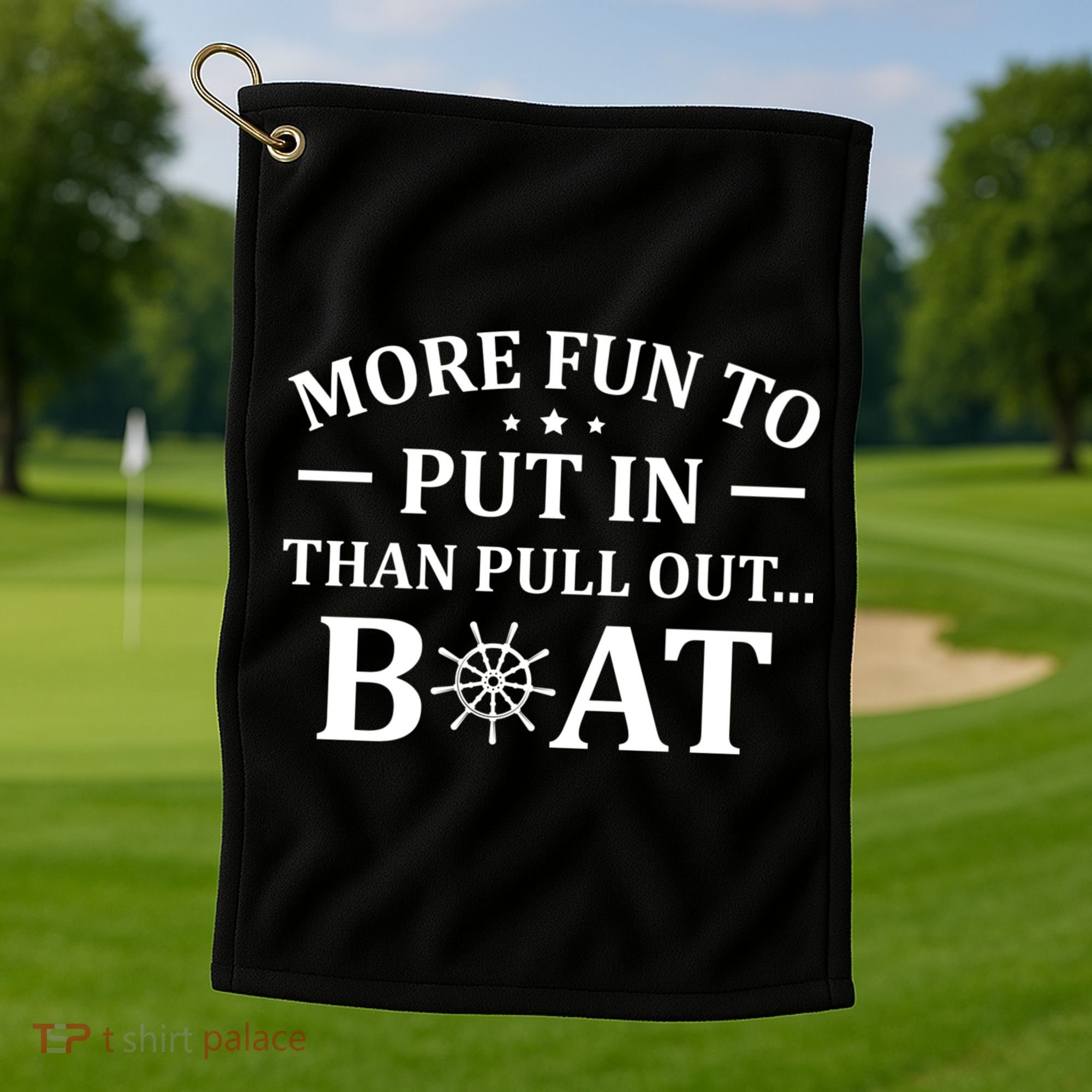 Funny Boat Captain Docking On Boating Outfit Boat Lover Golf Towel