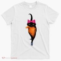 Funny Black Cat Lady With Chucks Trump Hair Vote Kamala 2024 T-Shirt thumb 0