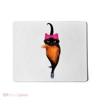 Funny Black Cat Lady With Chucks Trump Hair Vote Kamala 2024 Mousepad thumb 0