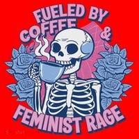 Fueled By Coffee & Feminist Rage Feminism Female Women Right Santa Hat thumb 1