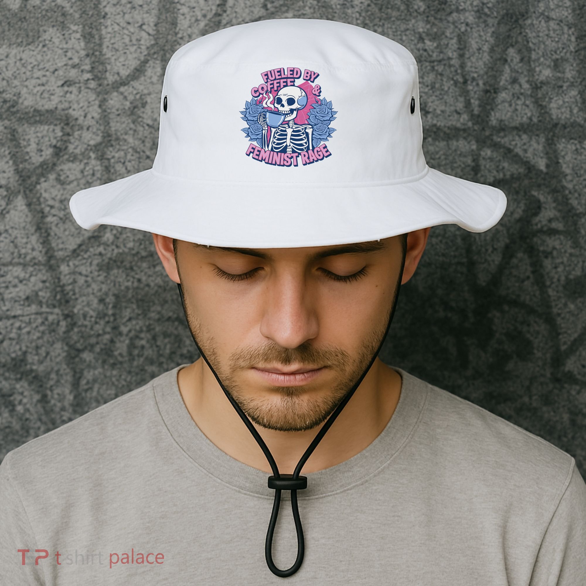 Fueled By Coffee & Feminist Rage Feminism Female Women Right Bucket Hat