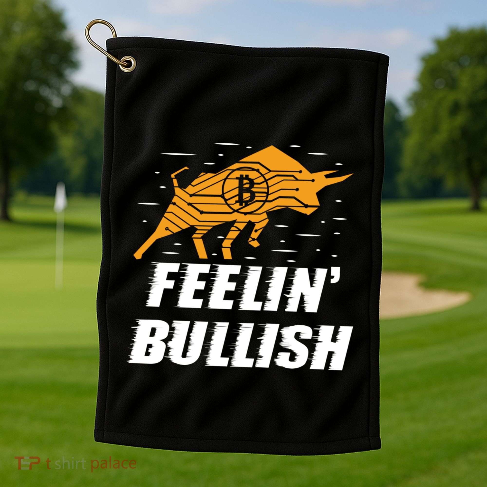 Feelin Bullish Cryptocurrency Blockchain Trader Crypto Gift Golf Towel