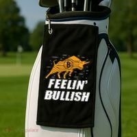Feelin Bullish Cryptocurrency Blockchain Trader Crypto Gift Golf Towel thumb 2