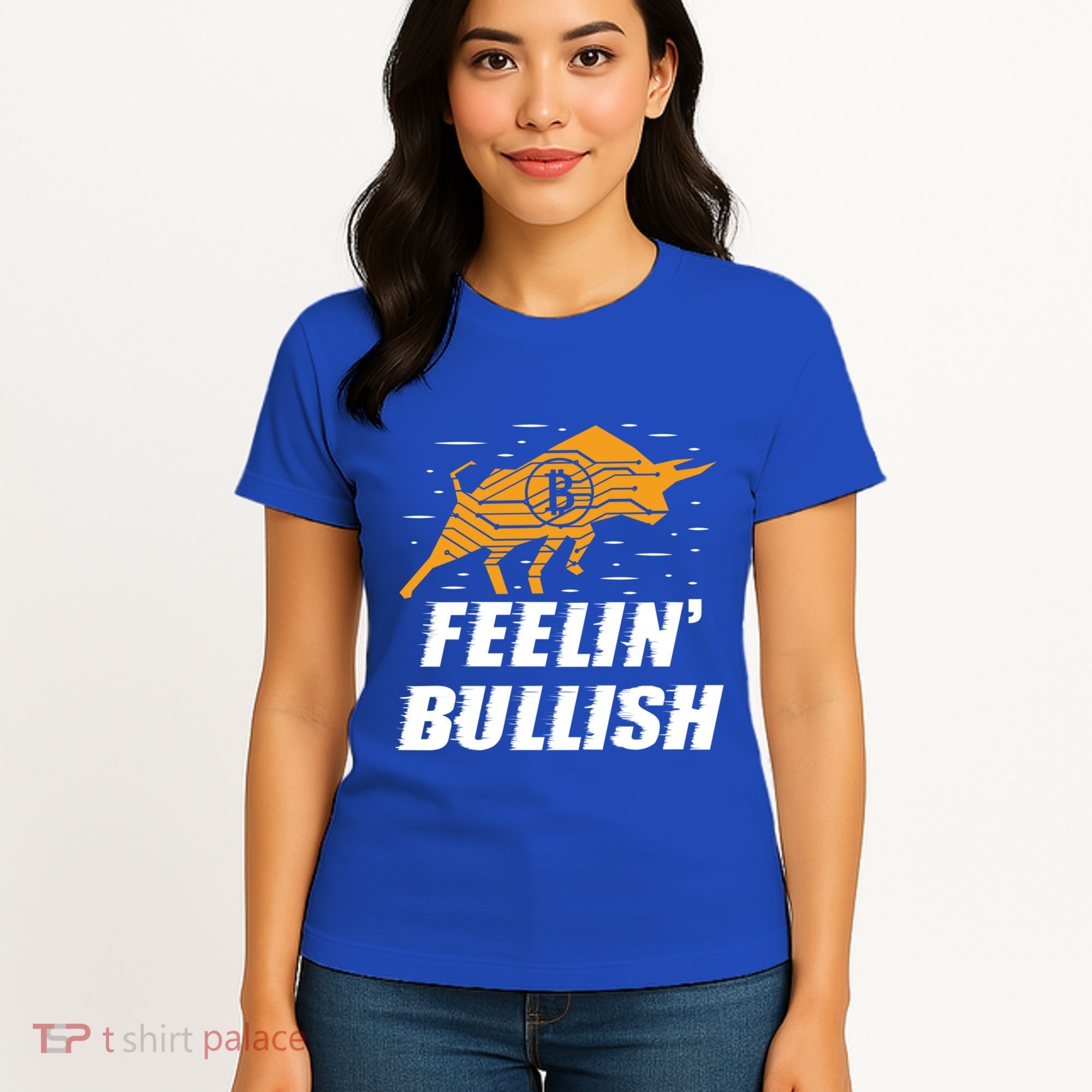 Feelin Bullish Cryptocurrency Blockchain Trader Crypto Gift Women's T-Shirt