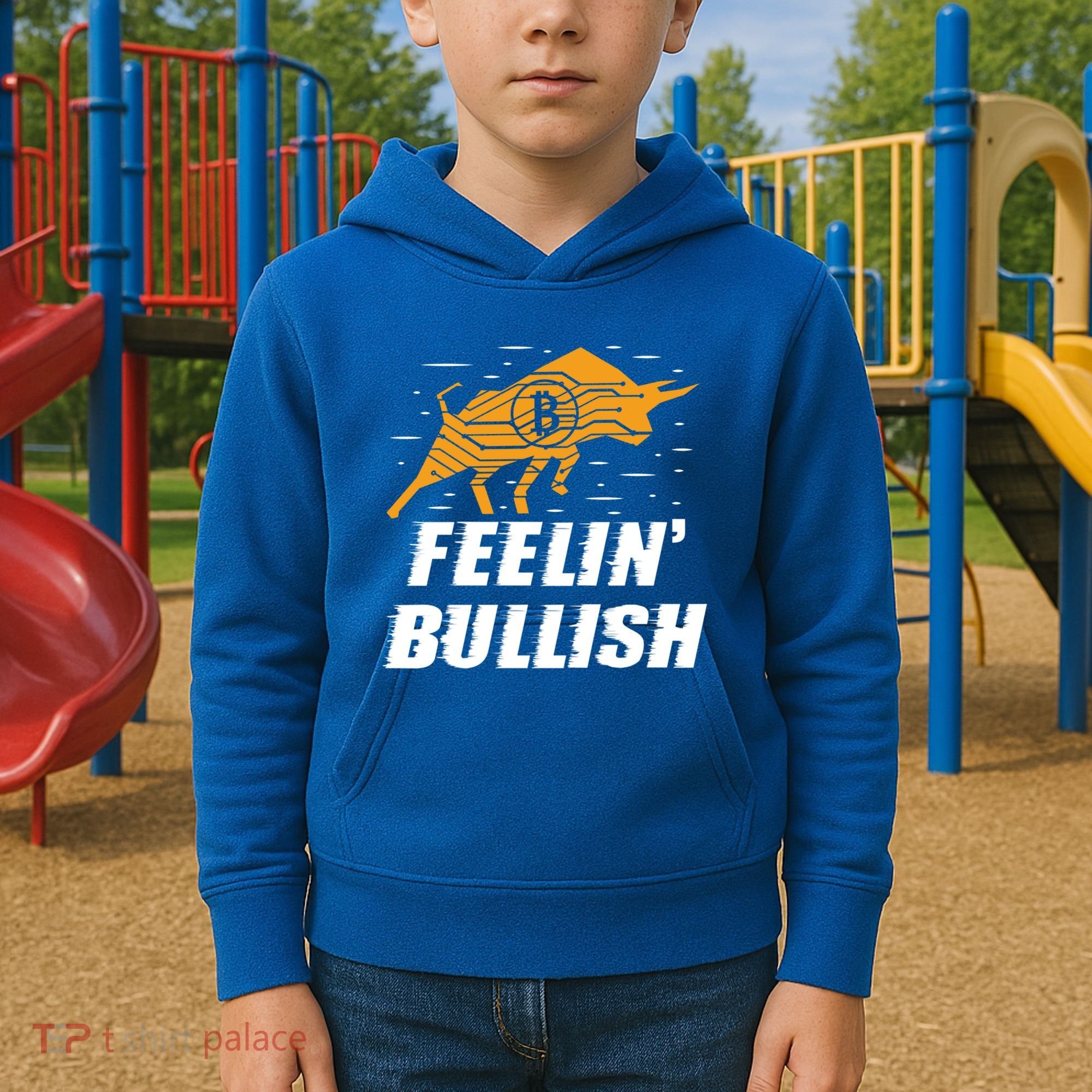 Feelin Bullish Cryptocurrency Blockchain Trader Crypto Gift Kids Hoodie