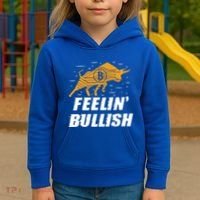 Feelin Bullish Cryptocurrency Blockchain Trader Crypto Gift Kids Hoodie thumb 3