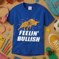 Feelin Bullish Cryptocurrency Blockchain Trader Crypto Gift Kids T-Shirt thumb 3