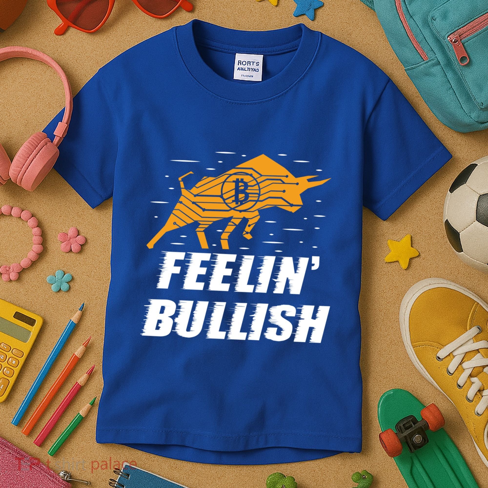 Feelin Bullish Cryptocurrency Blockchain Trader Crypto Gift Kids T-Shirt