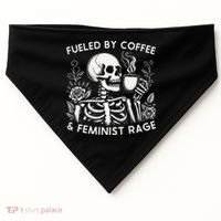 Fueled By Coffee & Feminist Rage Feminism Coffee Lovers USA-Made Doggie Bandana thumb 0