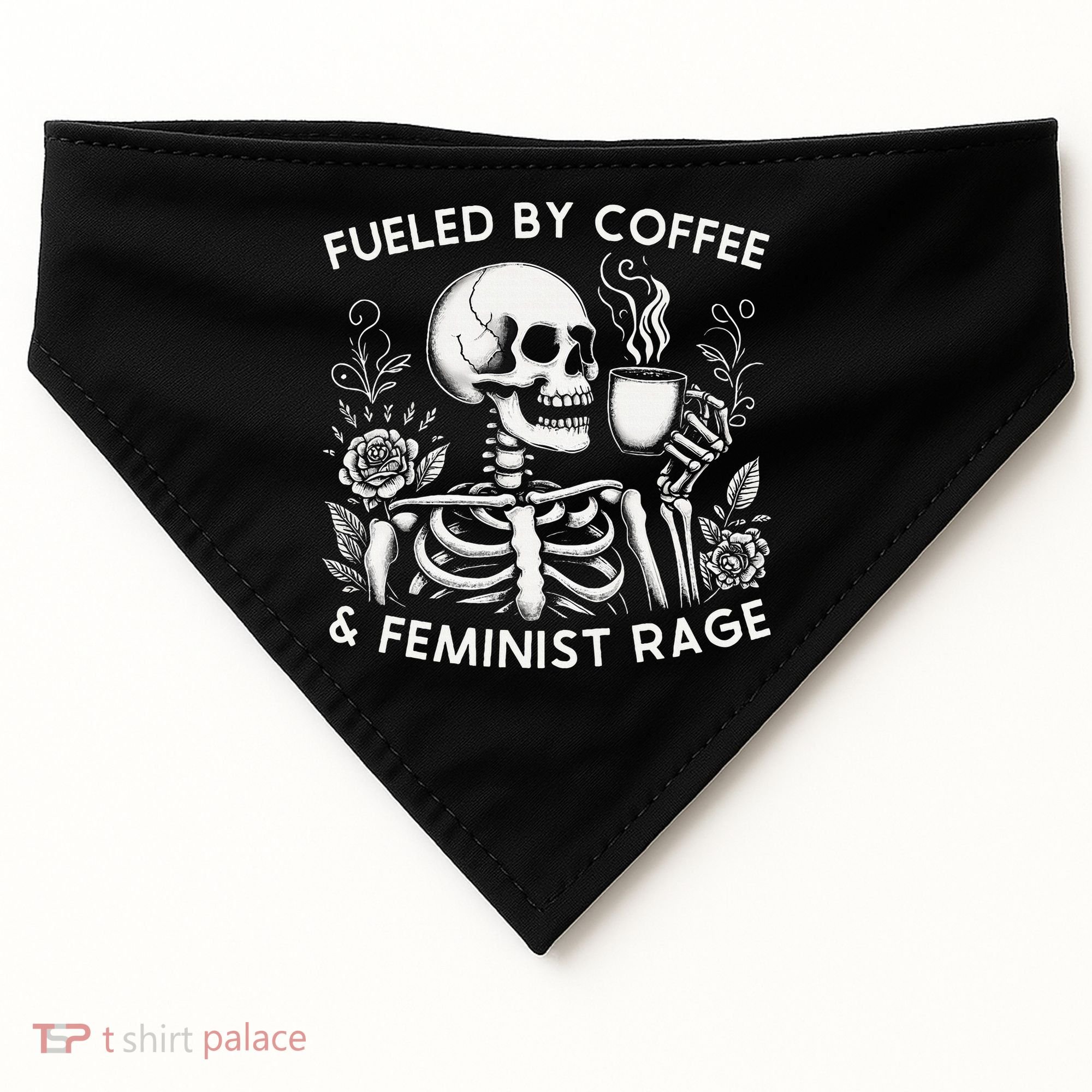 Fueled By Coffee & Feminist Rage Feminism Coffee Lovers USA-Made Doggie Bandana