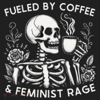 Fueled By Coffee & Feminist Rage Feminism Coffee Lovers Beanie thumb 2