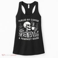 Fueled By Coffee & Feminist Rage Feminism Coffee Lovers Women's Tank Top thumb 0