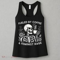 Fueled By Coffee & Feminist Rage Feminism Coffee Lovers Women's Tank Top thumb 3