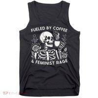 Fueled By Coffee & Feminist Rage Feminism Coffee Lovers Tank Top thumb 0