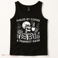 Fueled By Coffee & Feminist Rage Feminism Coffee Lovers Tank Top thumb 2