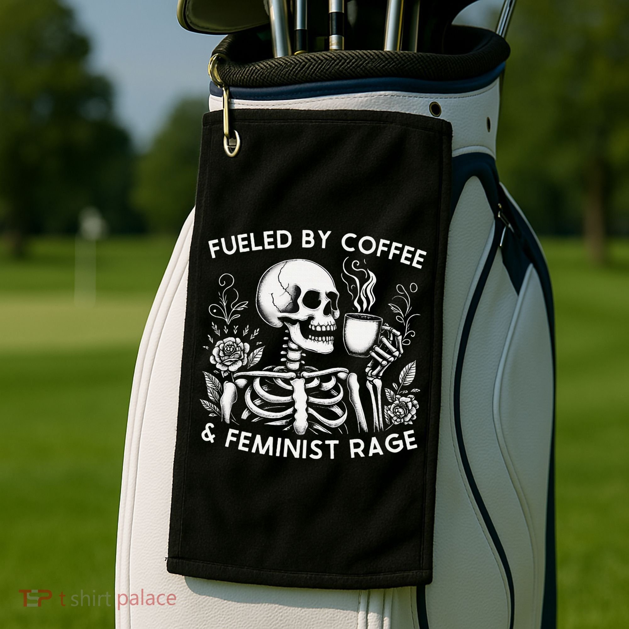 Fueled By Coffee & Feminist Rage Feminism Coffee Lovers Golf Towel