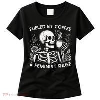 Fueled By Coffee & Feminist Rage Feminism Coffee Lovers Women's T-Shirt thumb 0