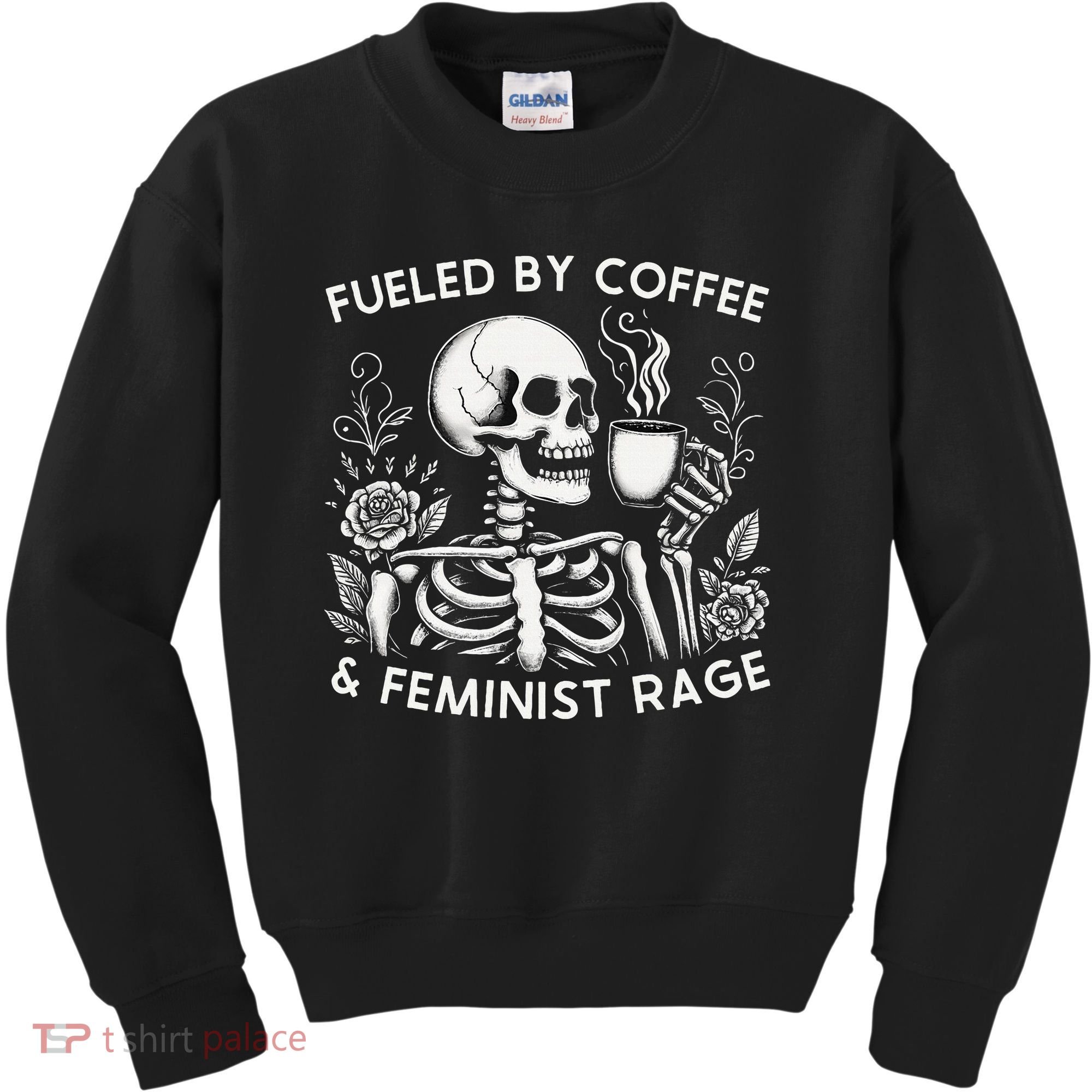 Fueled By Coffee & Feminist Rage Feminism Coffee Lovers Kids Sweatshirt