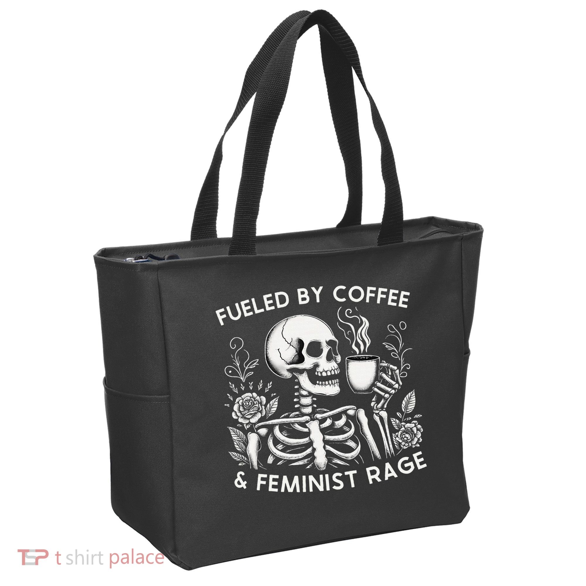 Fueled By Coffee & Feminist Rage Feminism Coffee Lovers Tote Bag