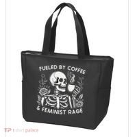 Fueled By Coffee & Feminist Rage Feminism Coffee Lovers Tote Bag thumb 3