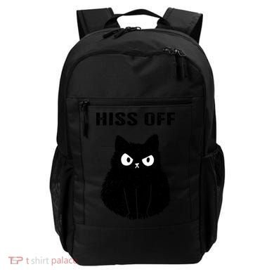 Funny Black Cat Hiss Off Meow Cat Backpack