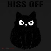 Funny Black Cat Hiss Off Meow Cat Coaster thumb 2