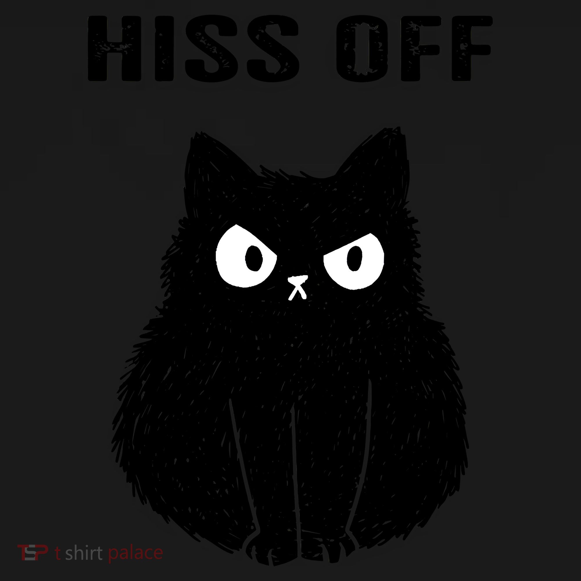 Funny Black Cat Hiss Off Meow Cat Coaster