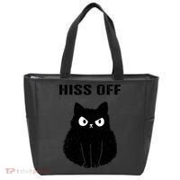 Funny Black Cat Hiss Off Meow Cat Tote Bag thumb 0