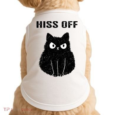 Funny Black Cat Hiss Off Meow Cat Doggie Tank