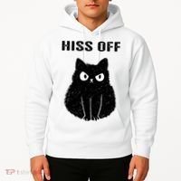 Funny Black Cat Hiss Off Meow Cat Hoodie thumb 2