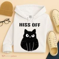 Funny Black Cat Hiss Off Meow Cat Hoodie thumb 4