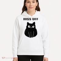 Funny Black Cat Hiss Off Meow Cat Hoodie thumb 5