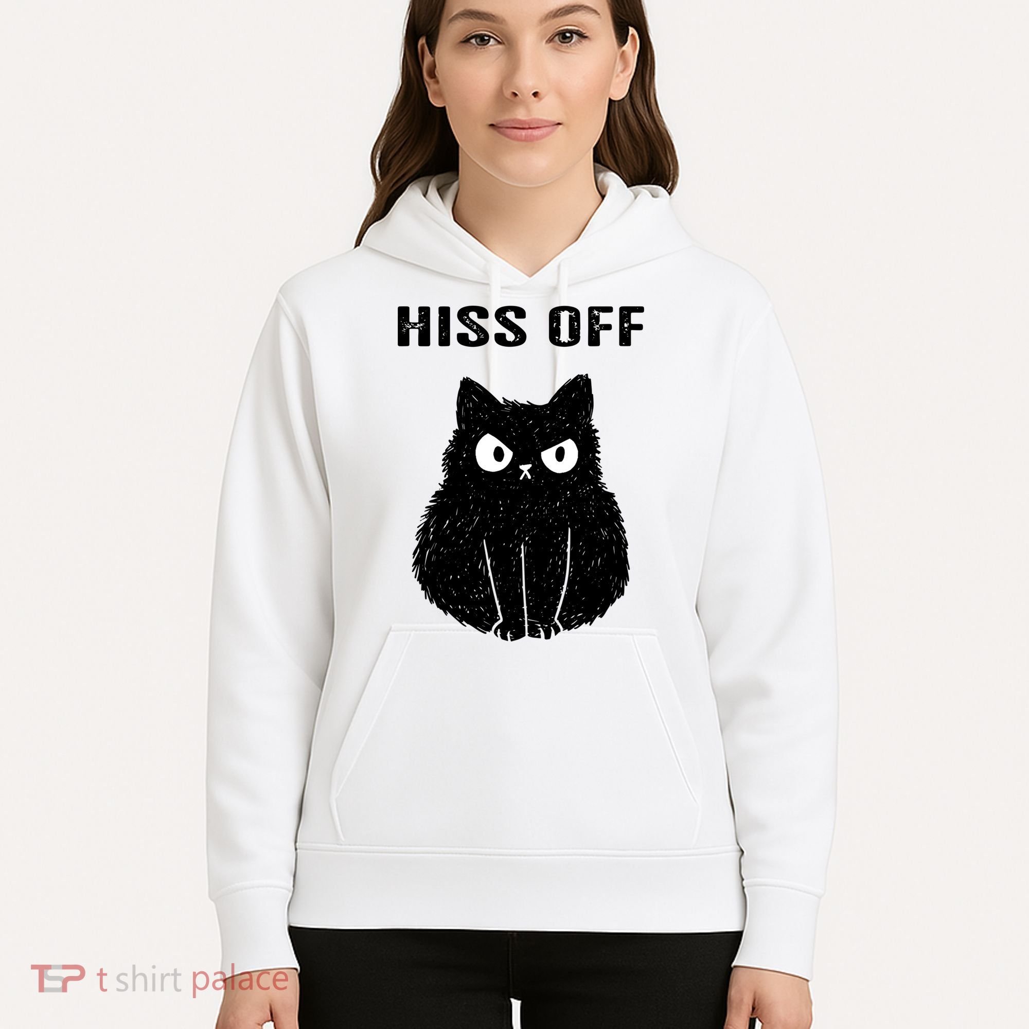 Funny Black Cat Hiss Off Meow Cat Hoodie