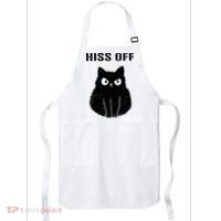 Funny Black Cat Hiss Off Meow Cat Apron thumb 0