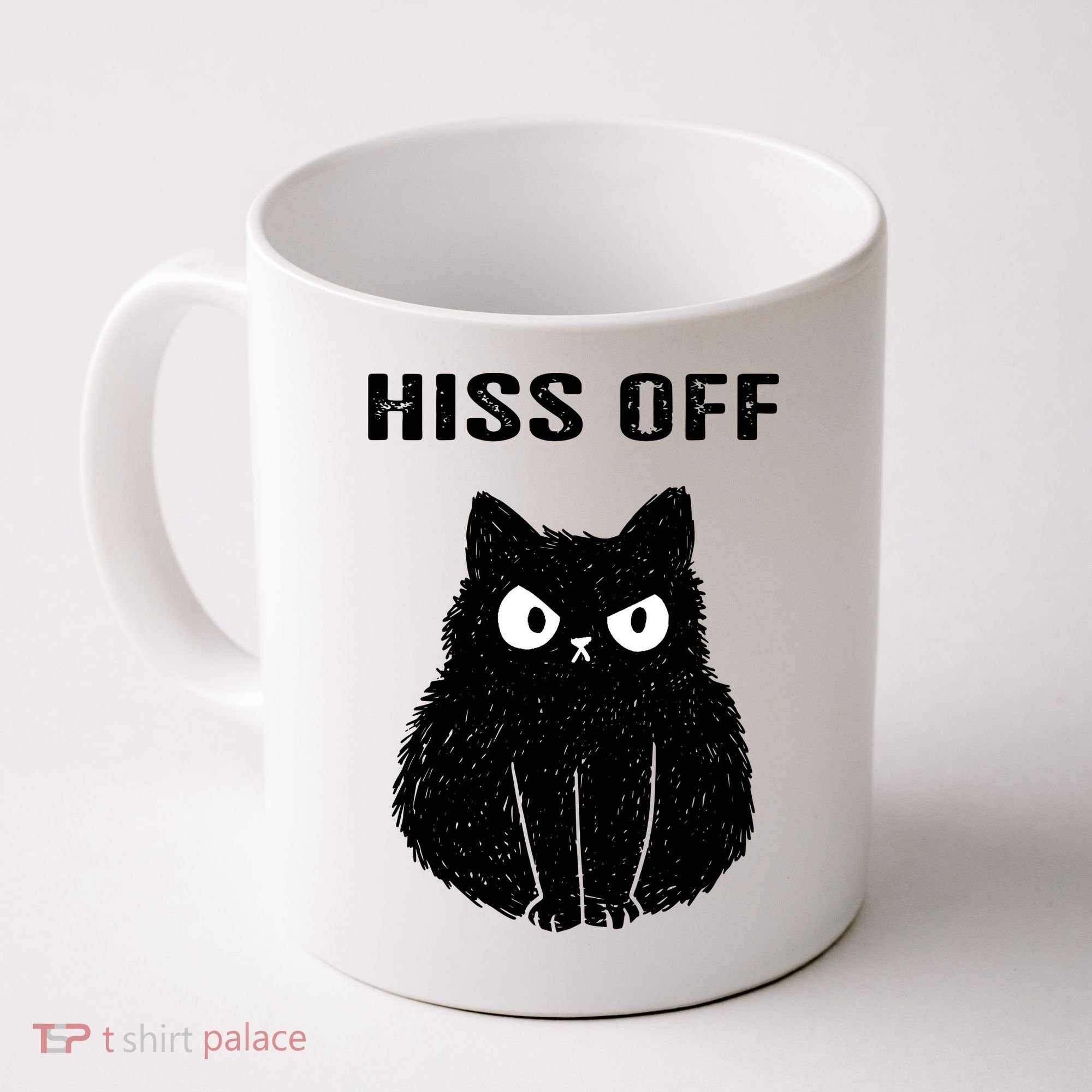 Funny Black Cat Hiss Off Meow Cat Coffee Mug