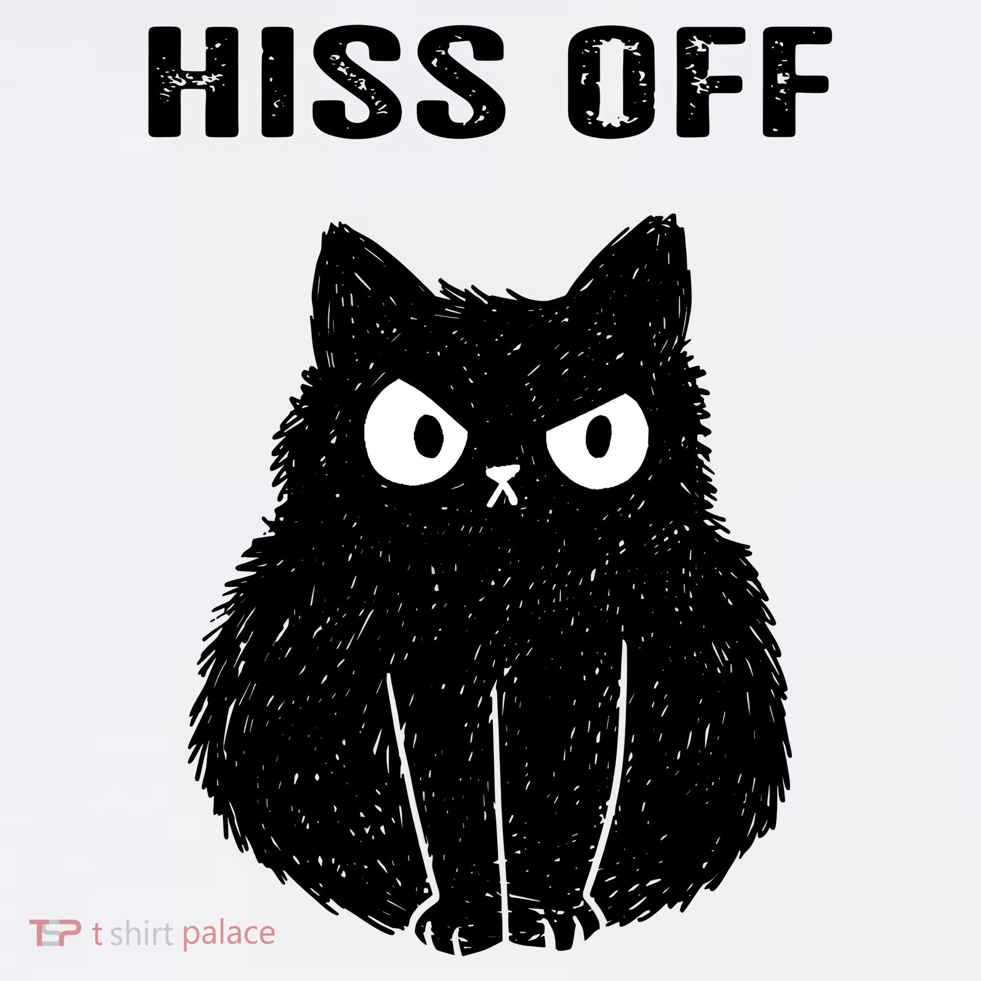 Funny Black Cat Hiss Off Meow Cat Polo