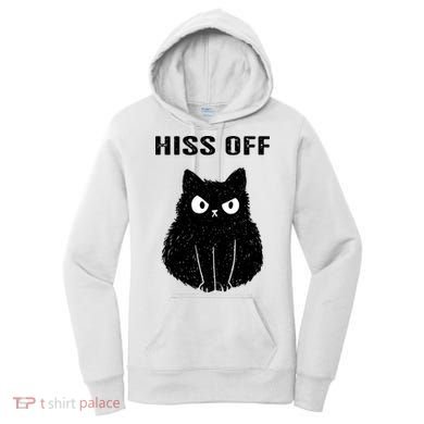Funny Black Cat Hiss Off Meow Cat Women's Hoodie