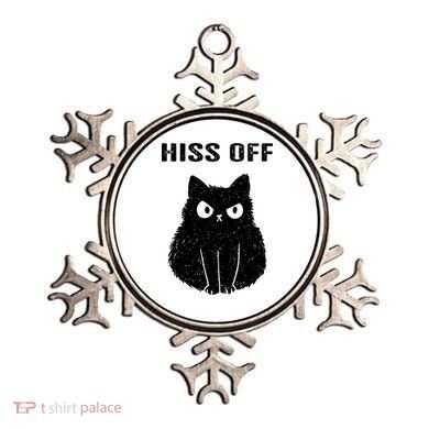 Funny Black Cat Hiss Off Meow Cat Ornament